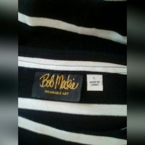Bob Mackie Tops - Bob Mackie Top Sz L Black Stripes 3/4 Sleeves Bob Mackie Tops - Bob Mackie Top Sz L Black Stripes 3/4 Sleeves
